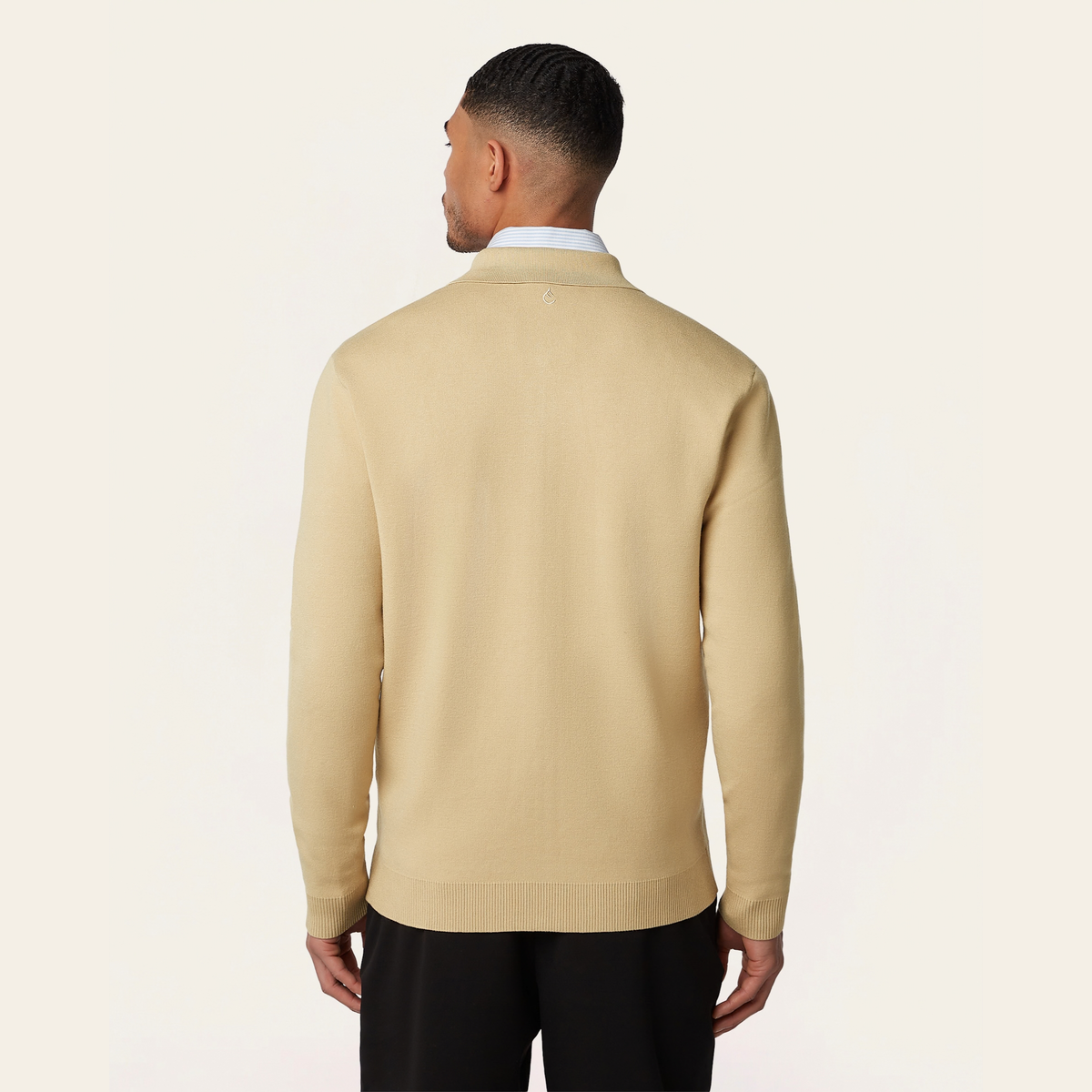 Full Zip Jacquard Cardigan Sand