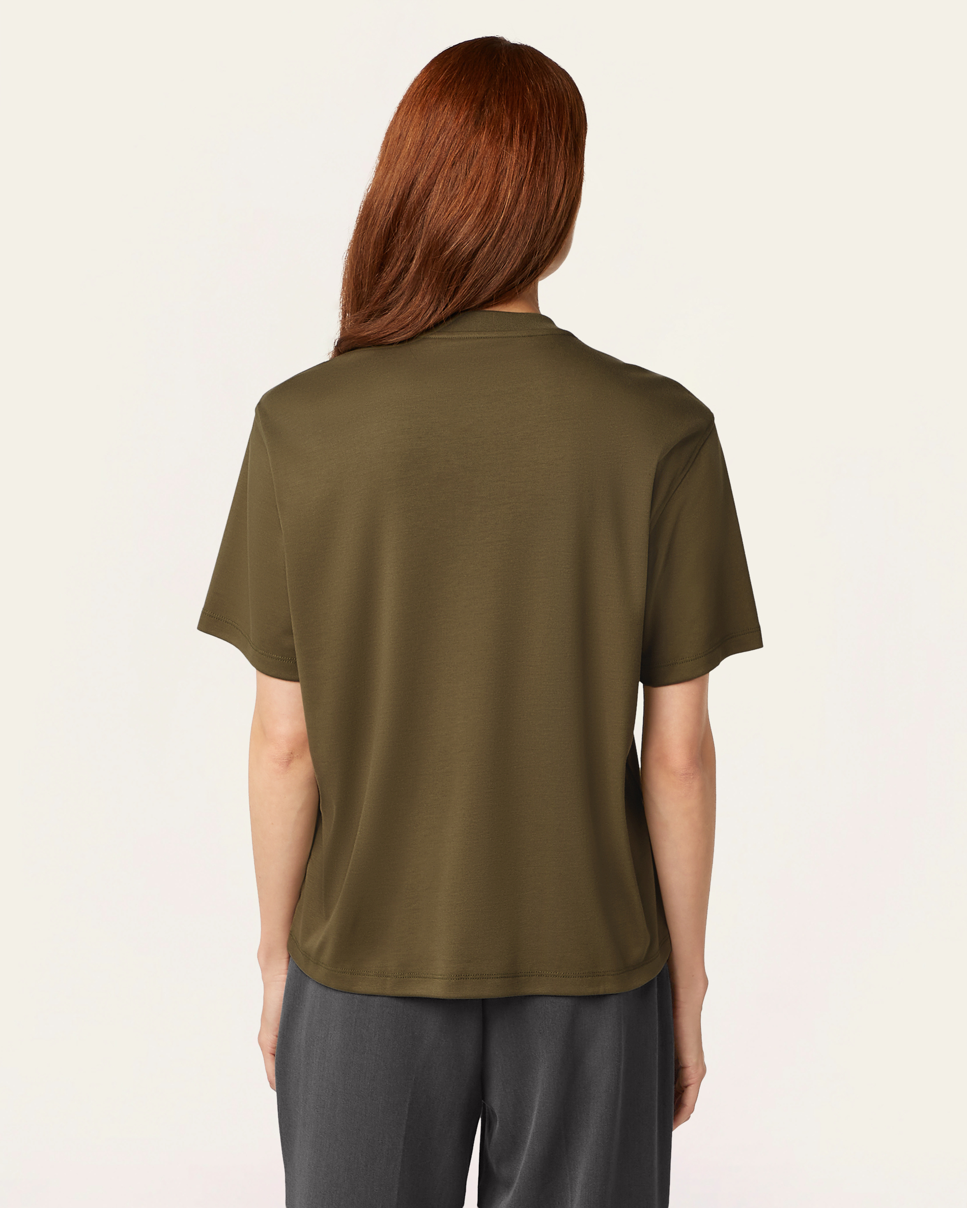 Interlock Boxy Fit T-shirt - Olive
