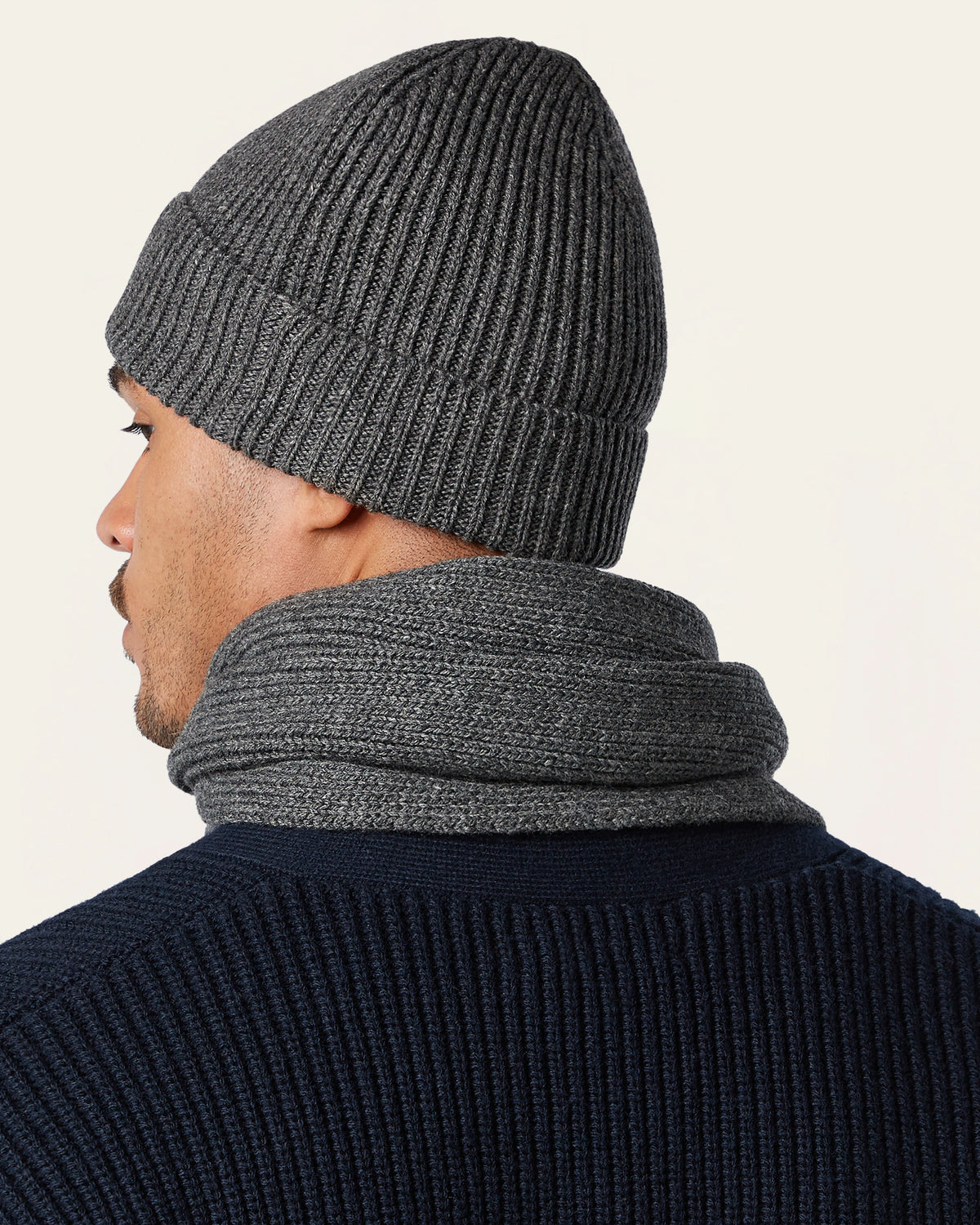 Heavy Seawool Beanie Dark Grey