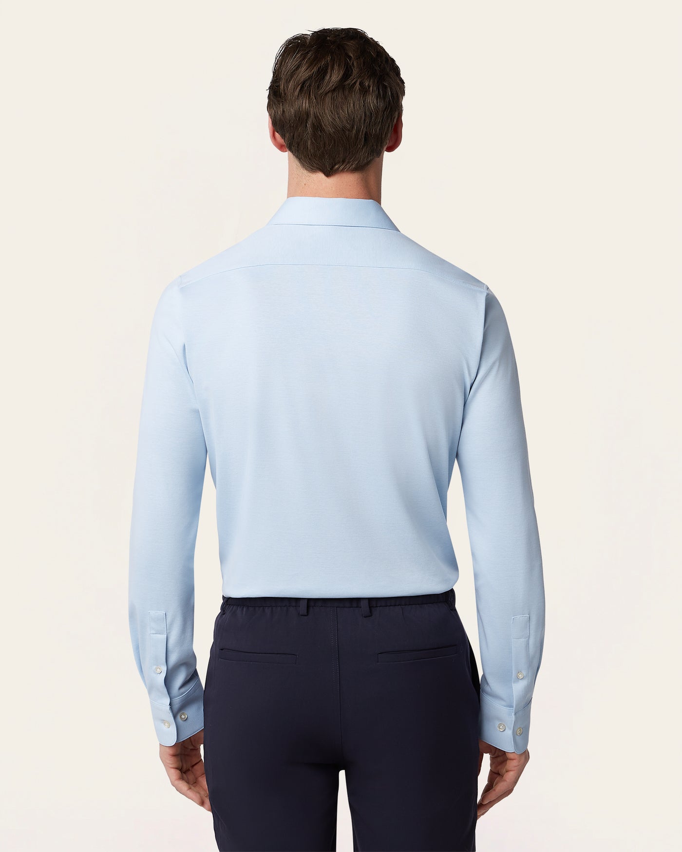 Knitted non-iron shirt Light Blue