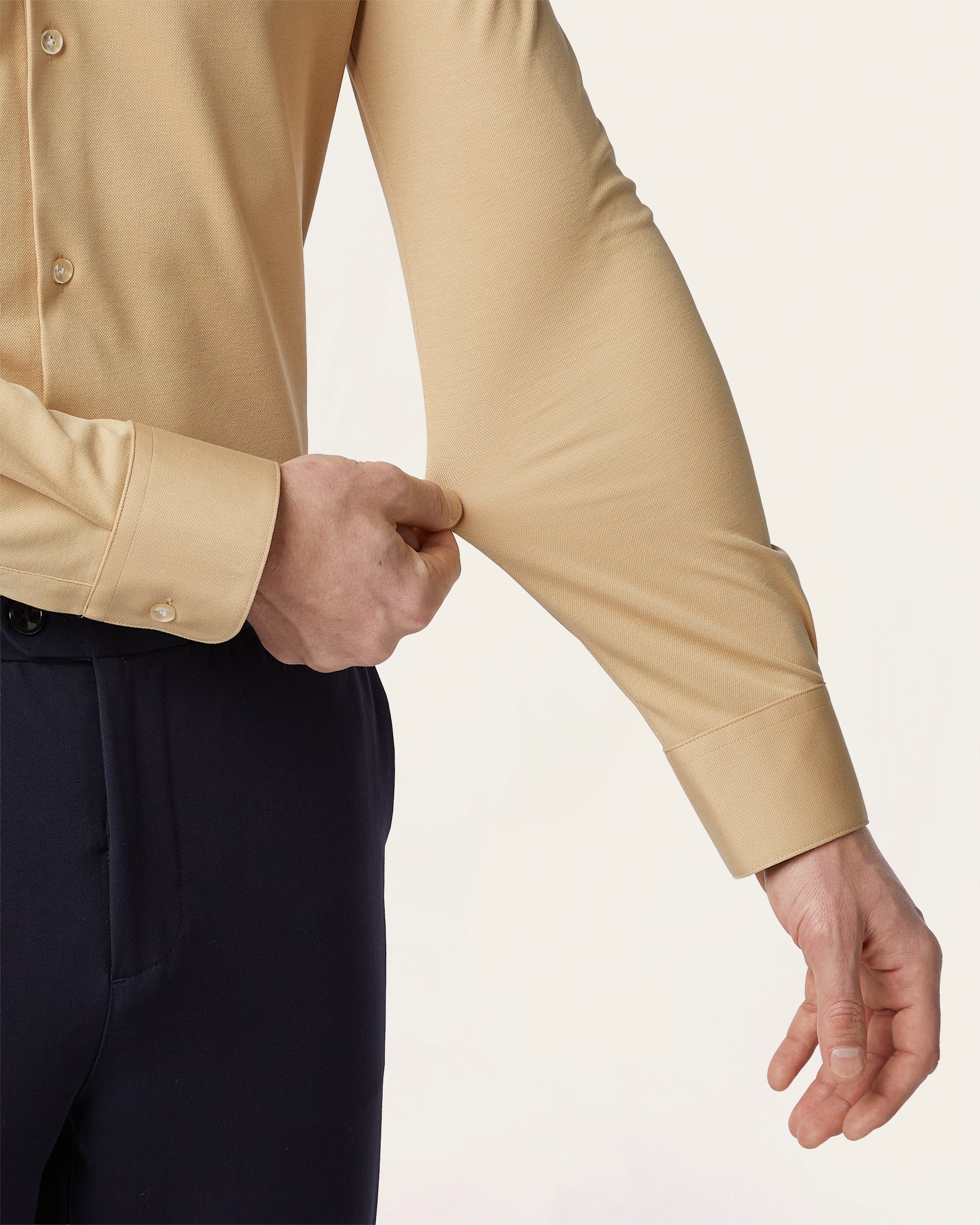 Knitted non-iron shirt Sand