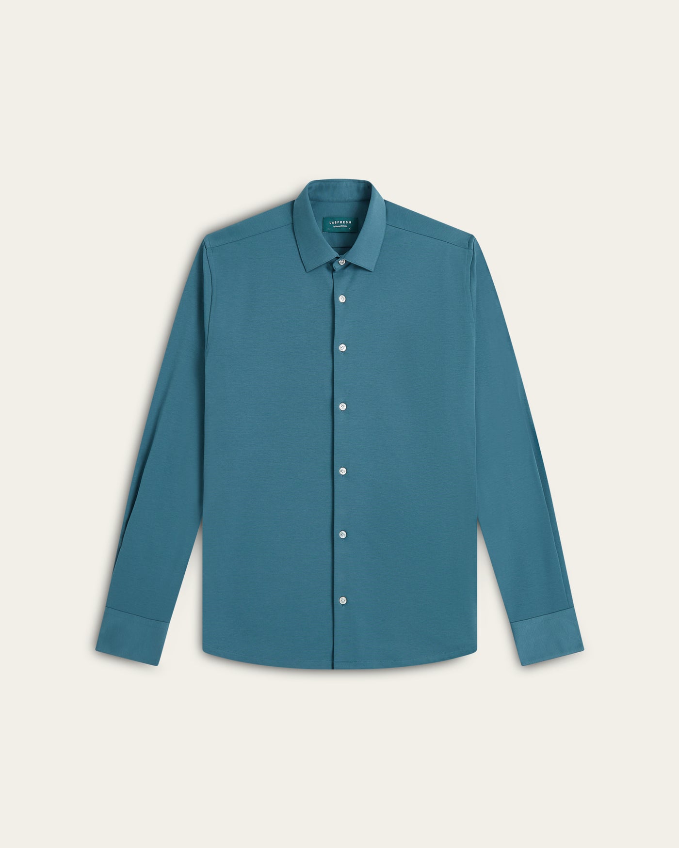 Knitted non-iron shirt Teal Blue
