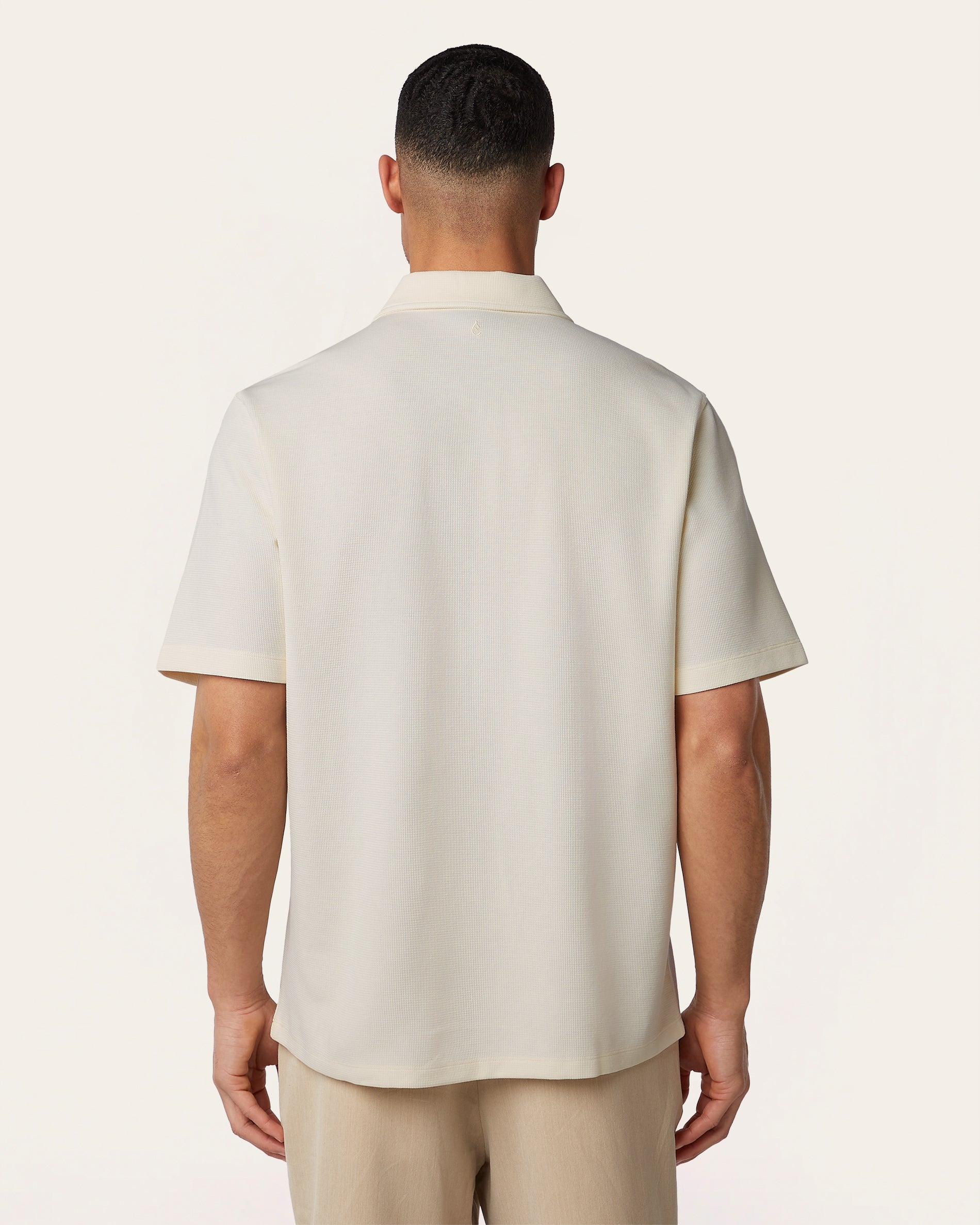 Relaxed Zip Polo Off White