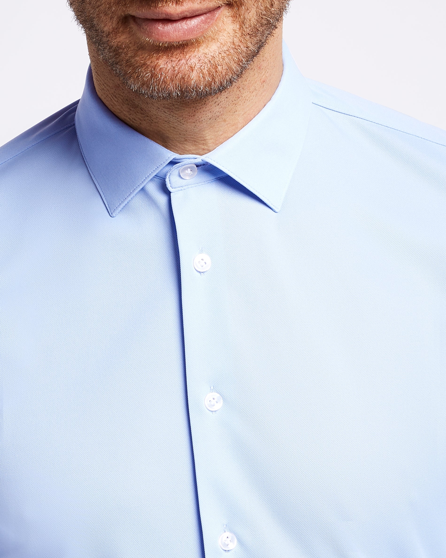 Prior Tech: Non-iron stretch shirt blue