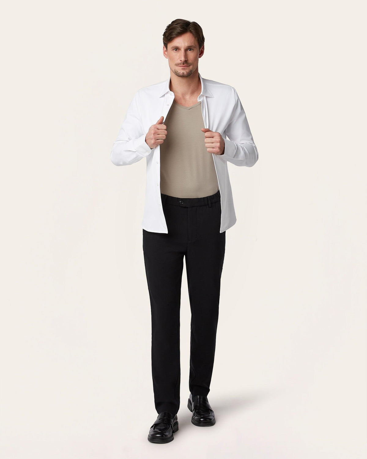 V-neck Sweat-proof undershirt khaki