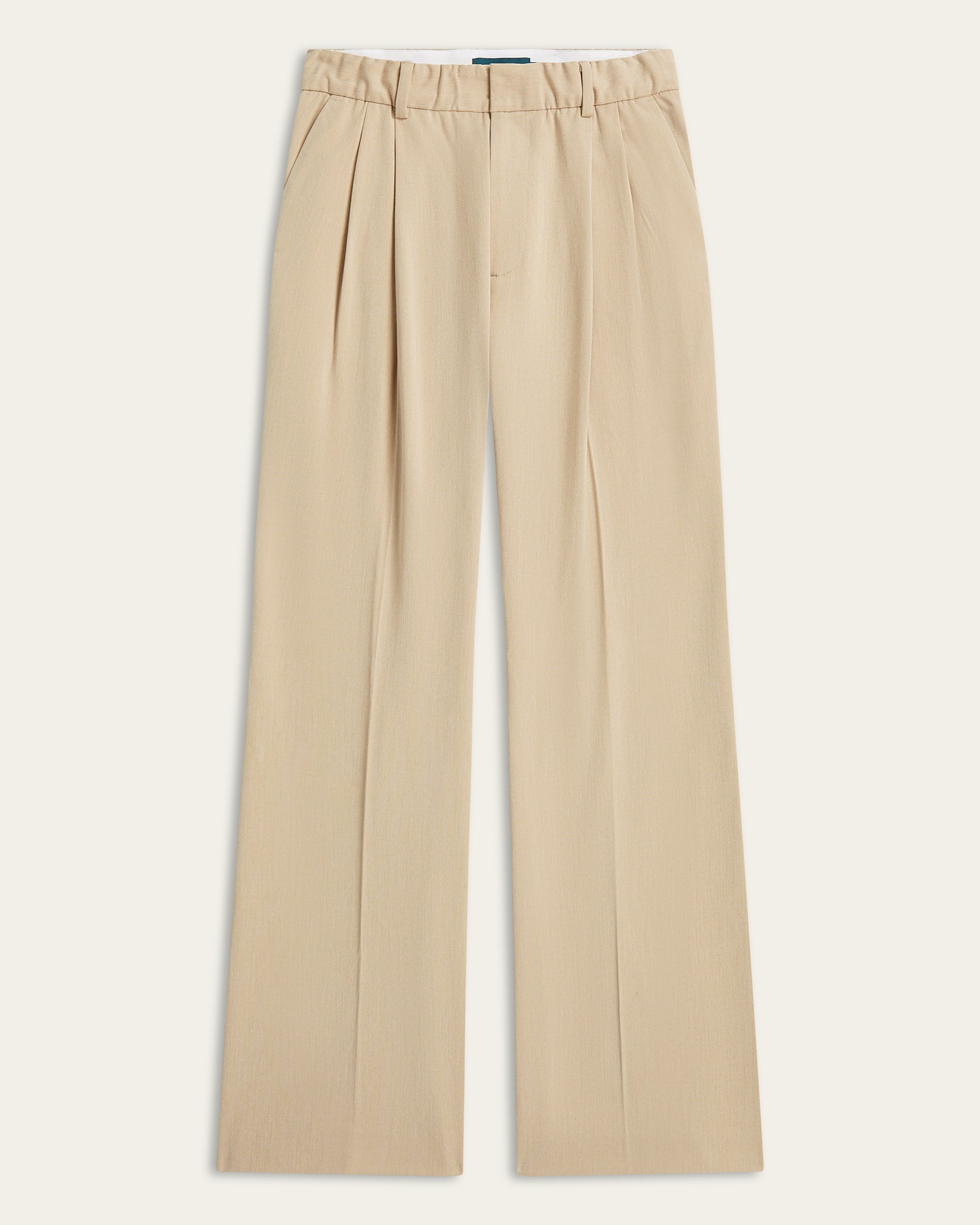 Pleated Signature wide pants - Sand