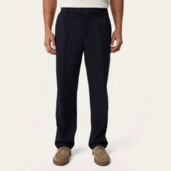 Straight Travel Pants Navy