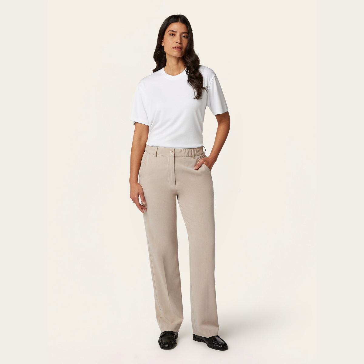 Straight Signature pants - Sand
