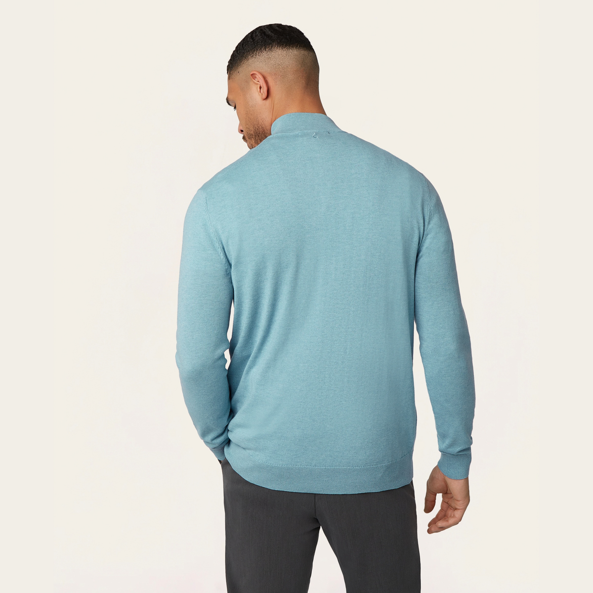 Seawool Half Zip Light Blue