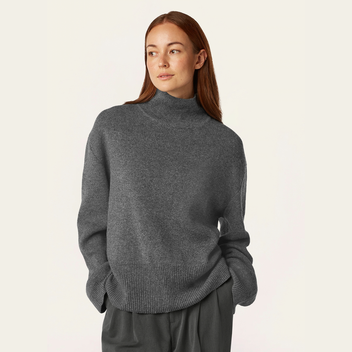 Heavy Seawool Turtleneck - Dark Grey