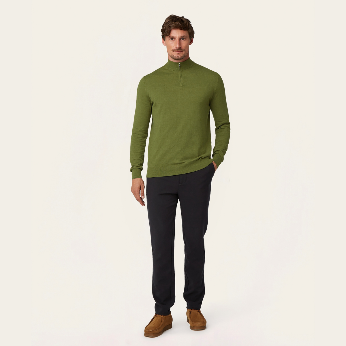 Seawool Half Zip Olive