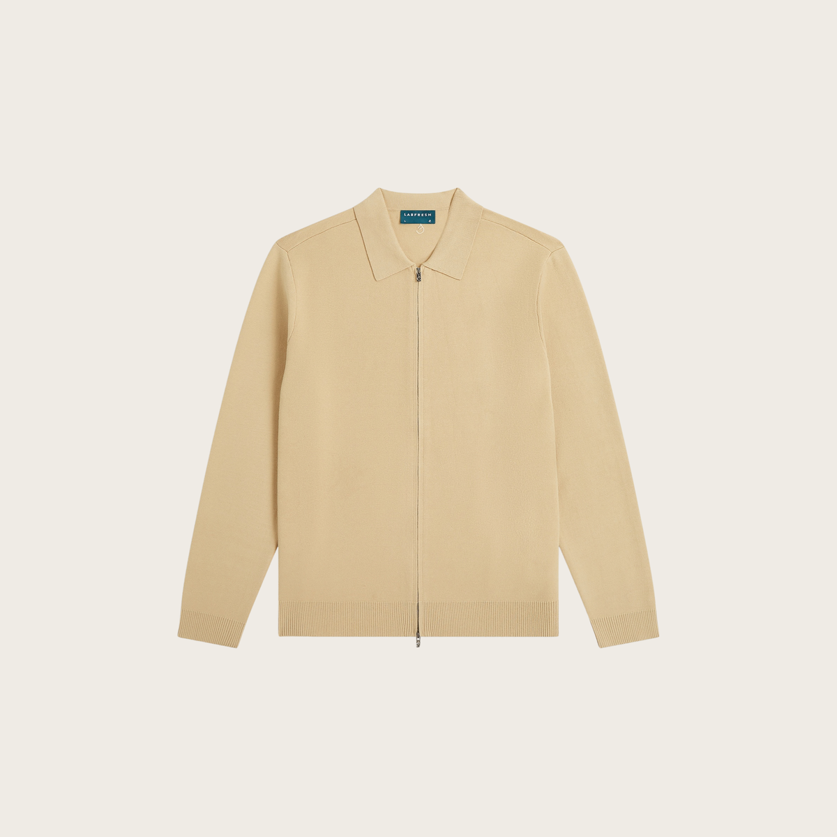 Full Zip Jacquard Cardigan Sand