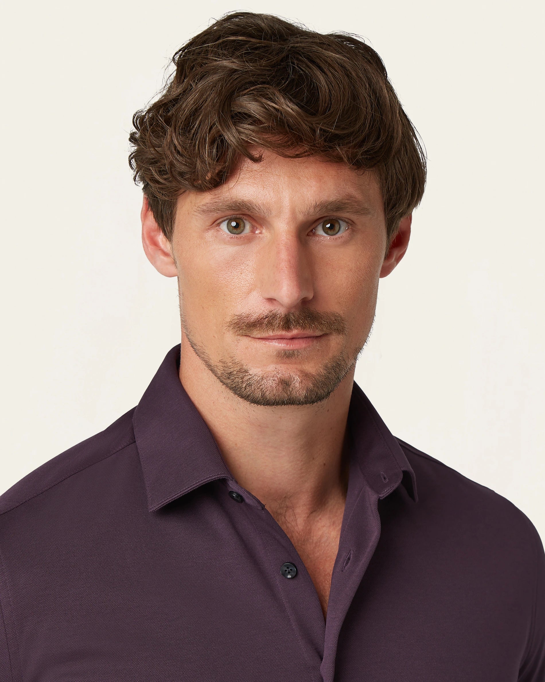Knitted non-iron shirt Dark Plum