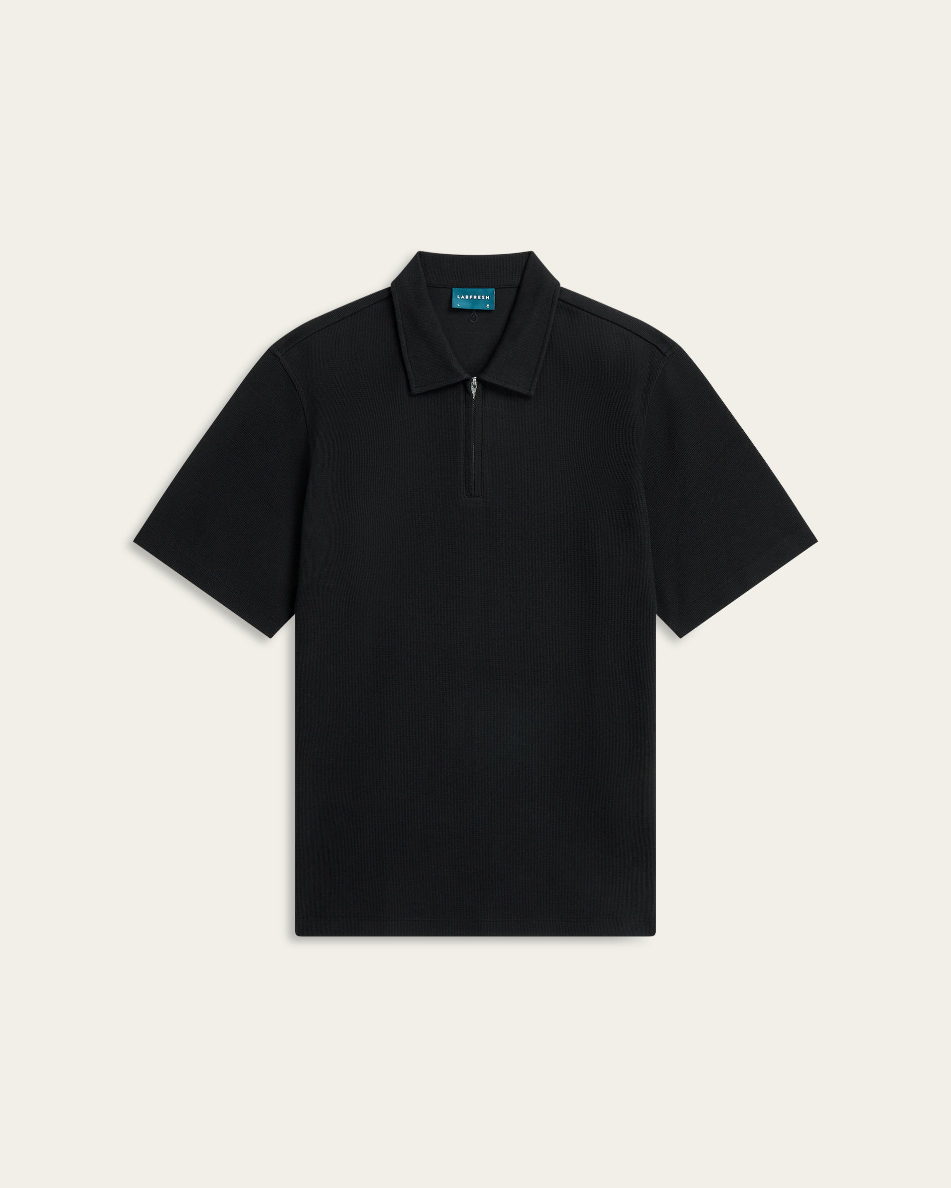 Relaxed Zip Polo Black