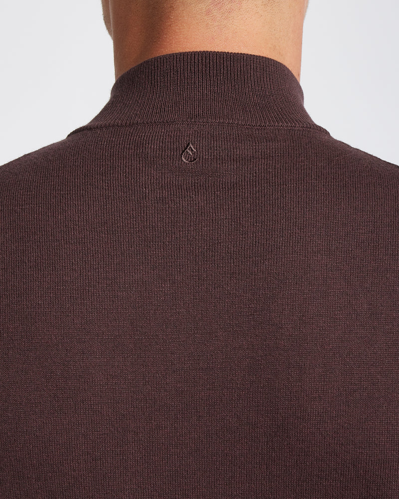 Seawool Half Zip Dark Burgundy