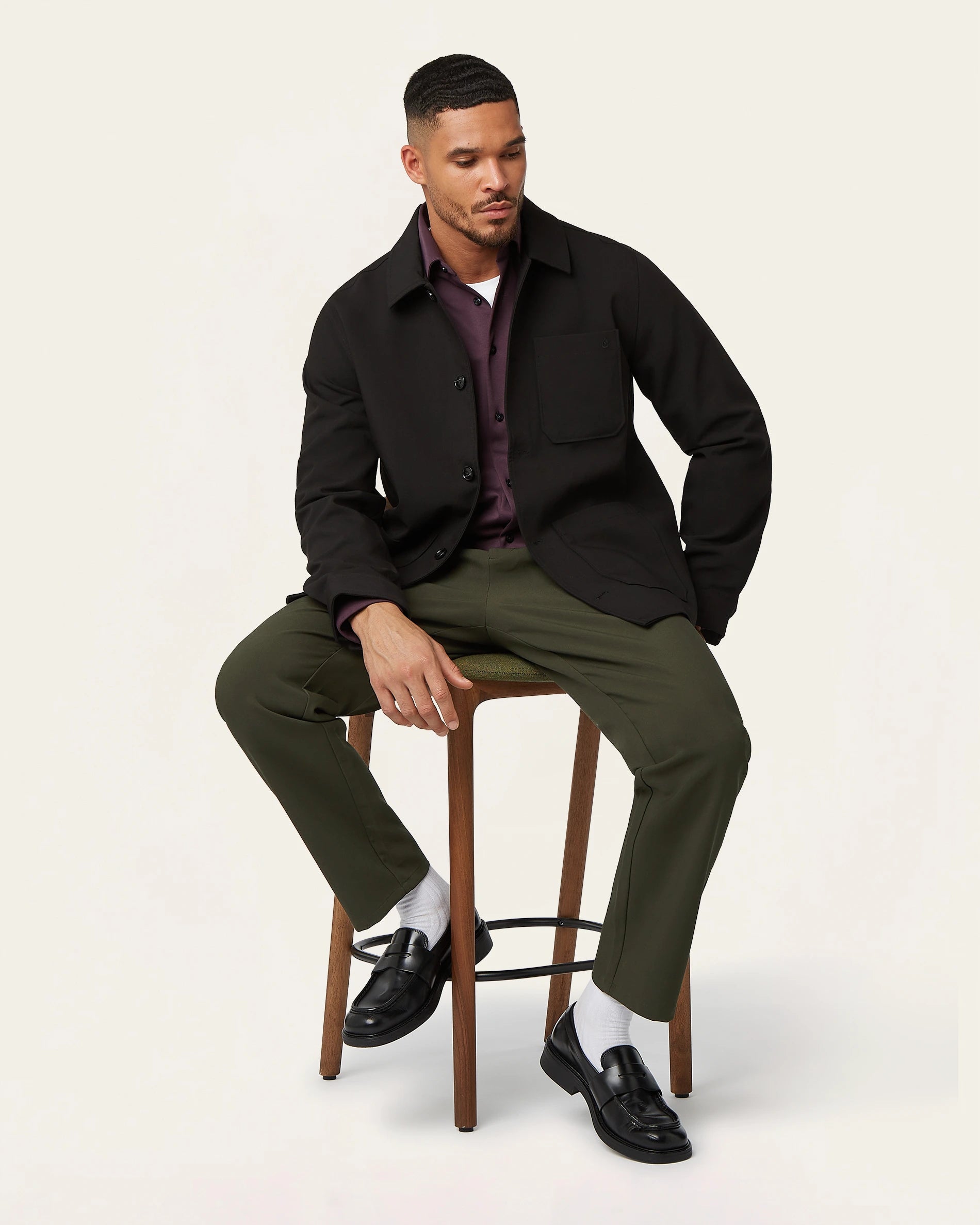 Straight pants Dark Green
