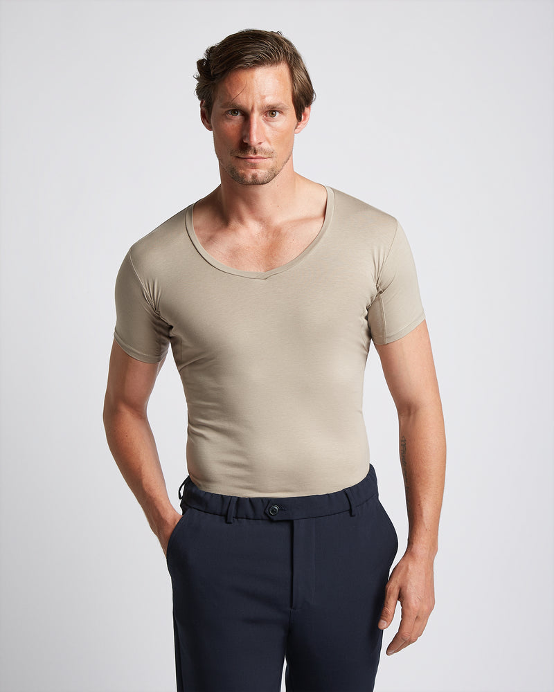 V-neck Sweat-proof undershirt khaki