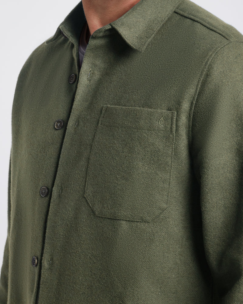 Flannel Overshirt Dark Green